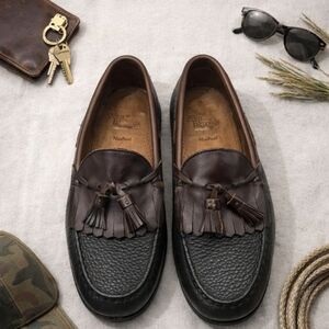 Allen Edmonds NASHUA Black Brown Tasseled Leather Loafers. Mens 9